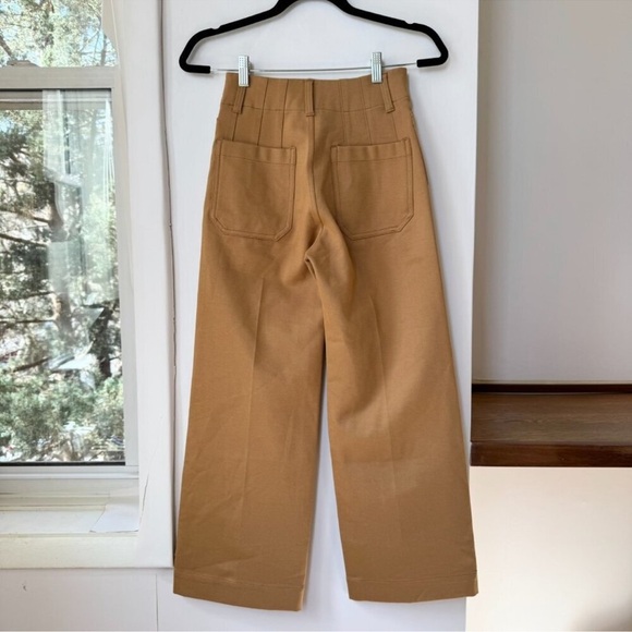 NWT Anthropologie Colette Cropped Wide Leg Pants Ponte in Khaki Tan 27 - Picture 8 of 14